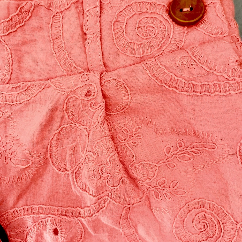Nanette Lepore Coral, Luxury, Pull -On Embroidered Shorts, Small - Picture 7 of 16